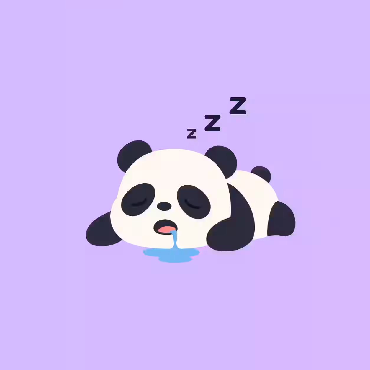 Cute sleeping panda cartoon profile picture with drool and Z symbols.