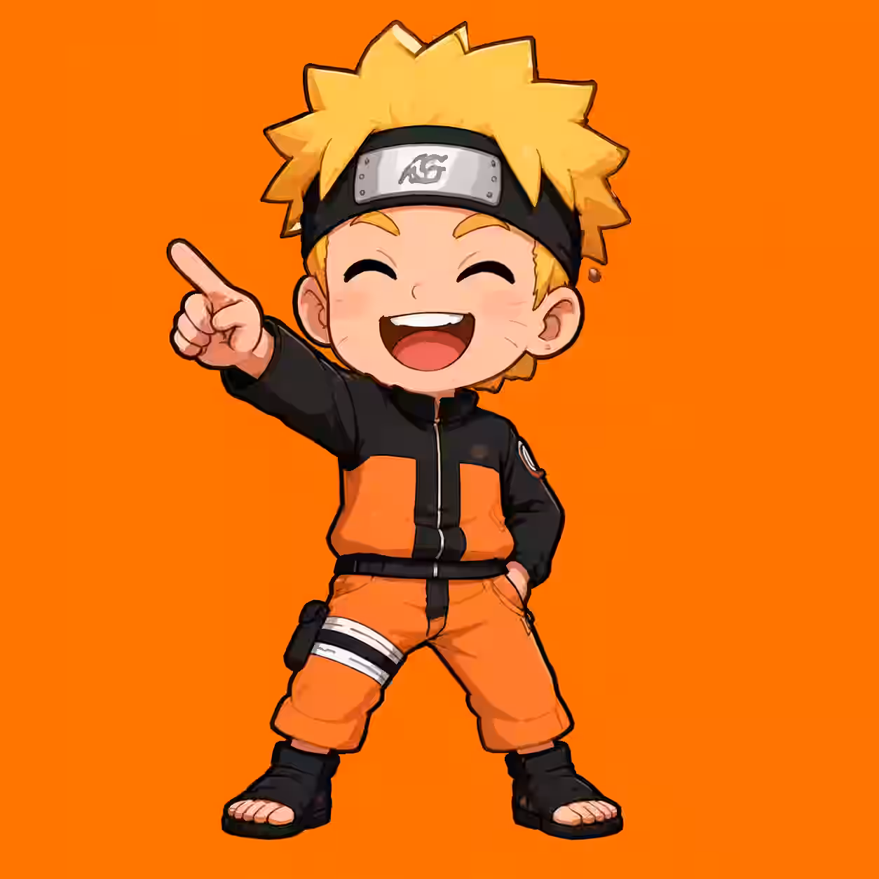 Naruto Uzumaki smiling in orange ninja outfit and headband anime character avatar.